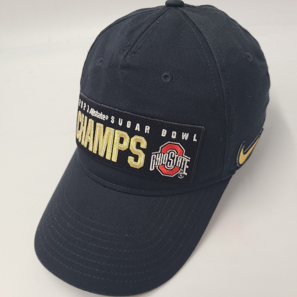 Ohio State Buckeyes Hat Strapback Nike Black Gold NCAA 2021 Sugar Bowl Champions